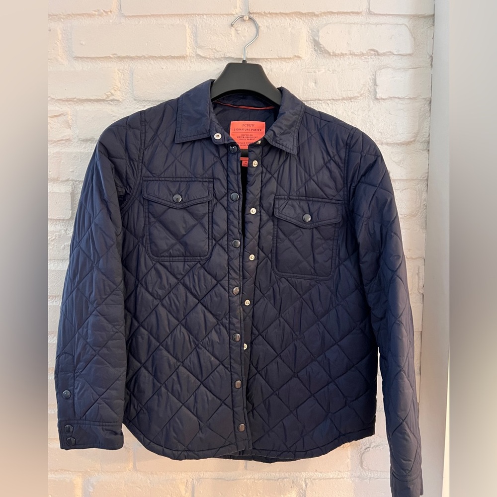 J. Crew Women’s Navy Blue Quilted Shirt Jacket